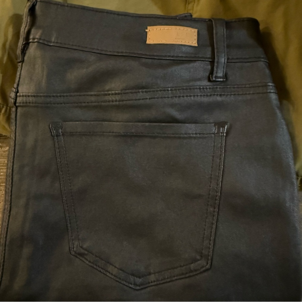 NWT Bleu Denim Anthropologie Black Faux Leather Pants - Picture 6 of 6